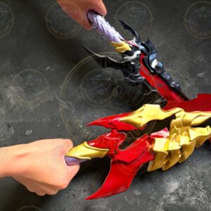kamishs-wrath-metal-dagger-24in-solo-leveling-arise-prop-sung-jin-woo-steel-knifes-heavy-dragon-tooth-replica-with-stand