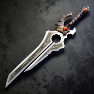 Shalamayne Sword Replica - World of Warcraft Full Metal Combination Set - Varian Wrynn Cosplay Prop - 112cm Life Size WoW sword