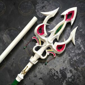 Zelda Lightscale Trident Metal Replica - 6.5ft Mipha Spear Life Size Prop | Breath of the Wild Zora spear | BOTW and TOTK Gamer Gift